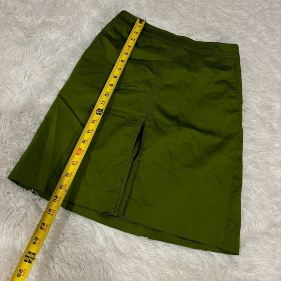Talbots Kelly Olive Green front slit Business Skirt Woman’s Size OP - Picture 3 of 11